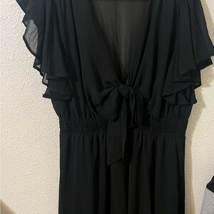 Elegant Black Ruffle Dress